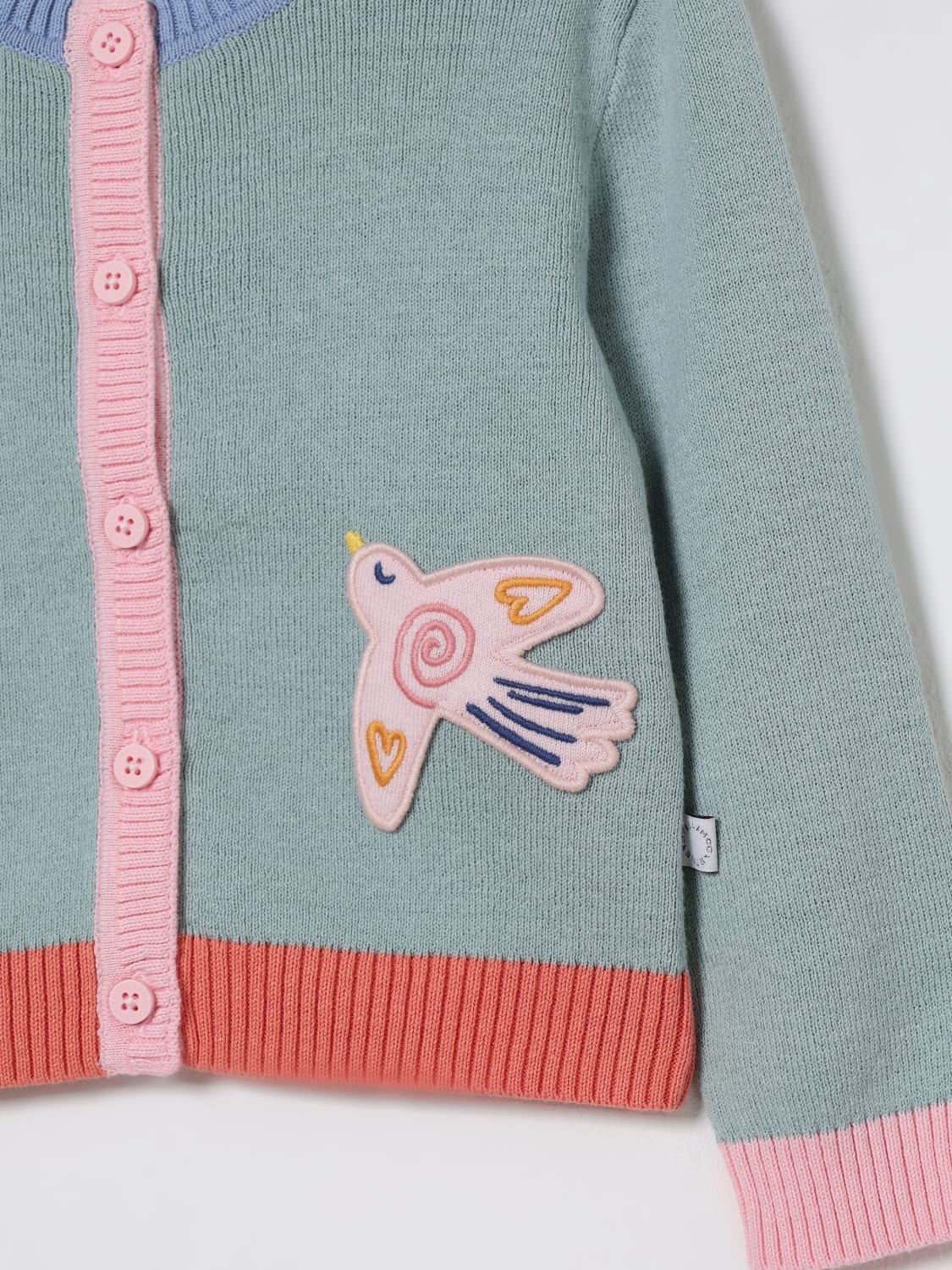 STELLA MCCARTNEY KIDS MAGLIA: Cardigan in cotone e lana Stella McCartney Kids, Grigio - Img 3
