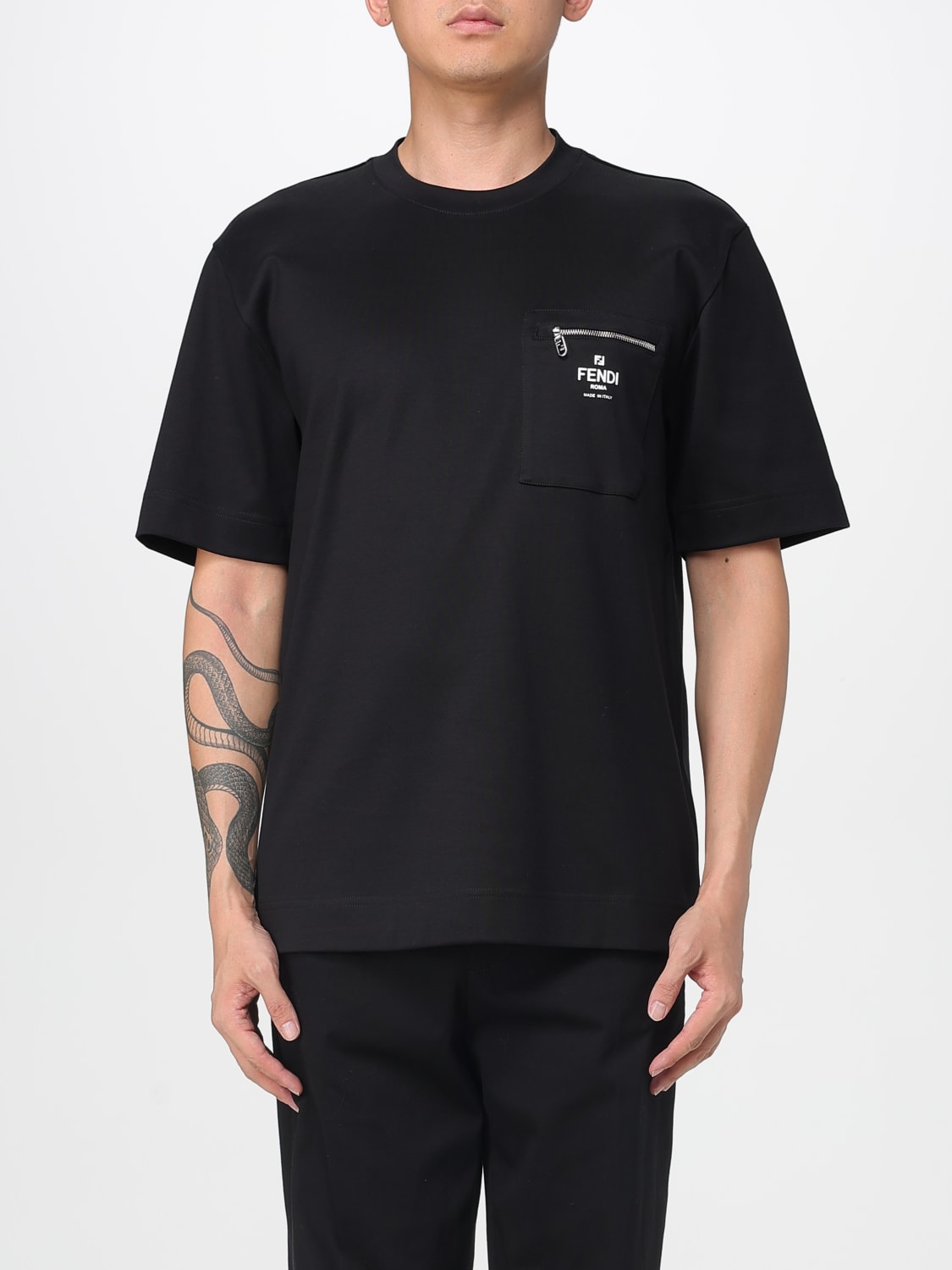 FENDI T-SHIRT: T-shirt men Fendi, Black - Img 1