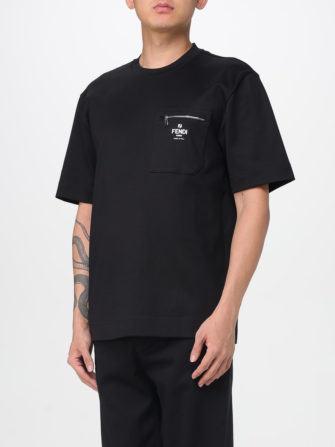 FENDI T-SHIRT: T-shirt men Fendi, Black - Img 4