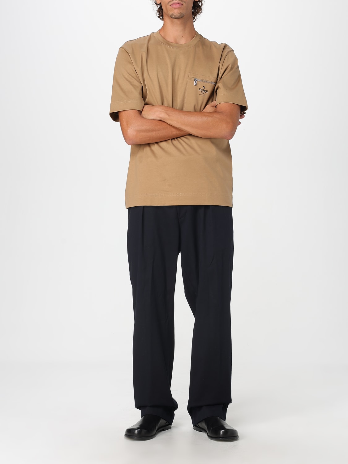 FENDI T-SHIRT: T-shirt men Fendi, Camel - Img 2
