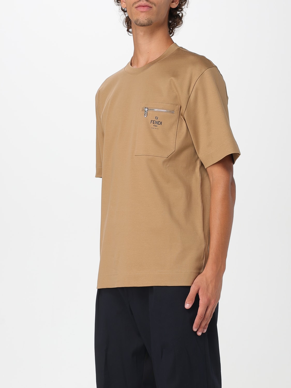 FENDI T-SHIRT: T-shirt men Fendi, Camel - Img 4