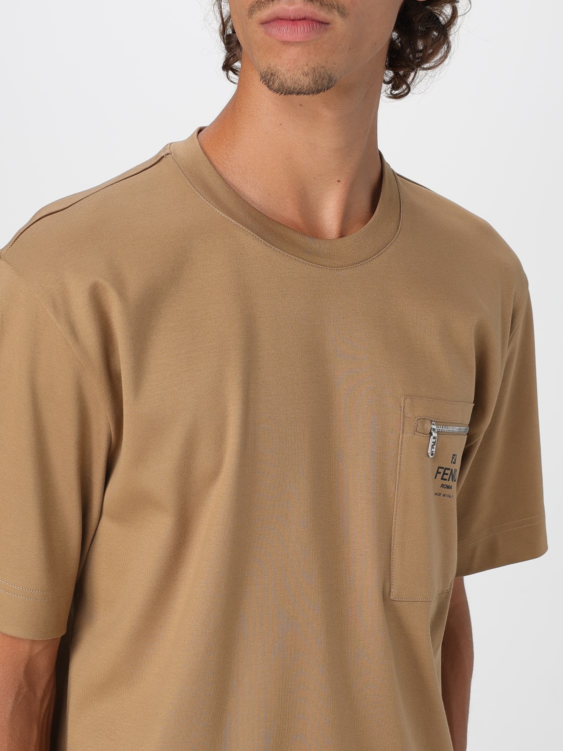 FENDI T-SHIRT: T-shirt men Fendi, Camel - Img 5
