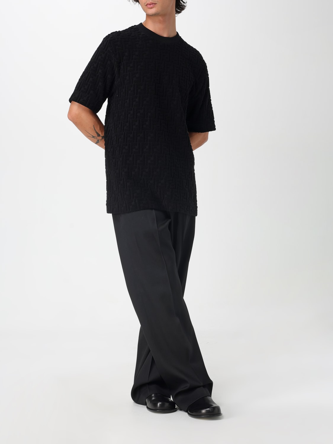 FENDI T-SHIRT: T-shirt men Fendi, Black - Img 2