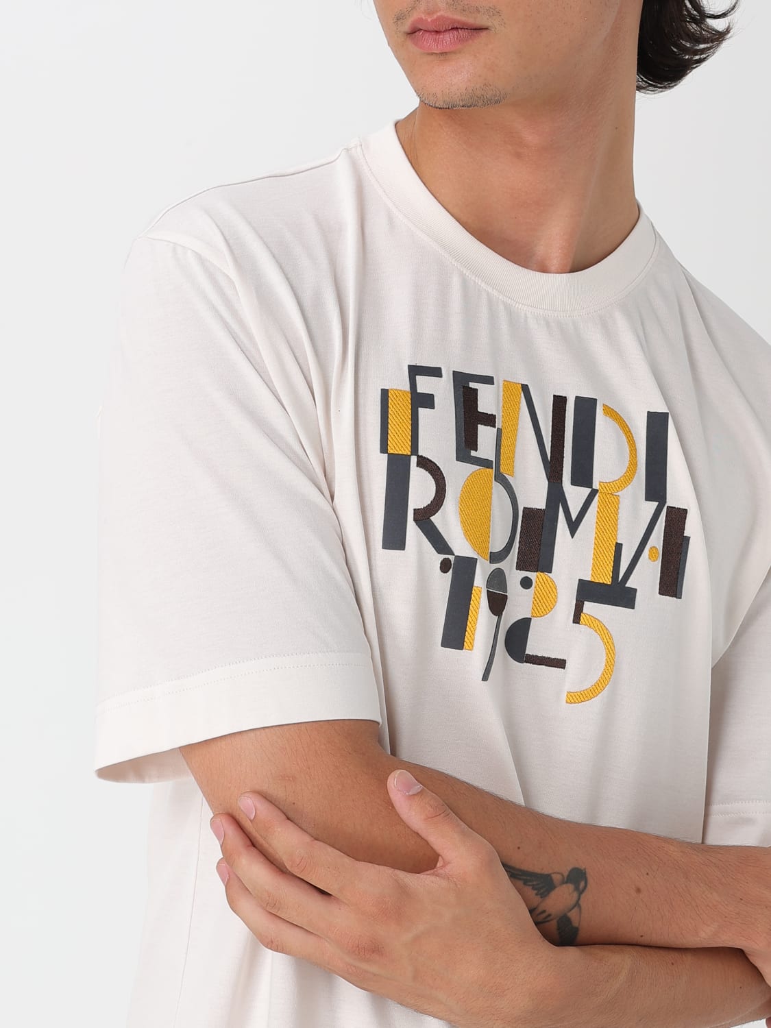 FENDI CAMISETA: Camiseta hombre Fendi, Blanco - Img 5
