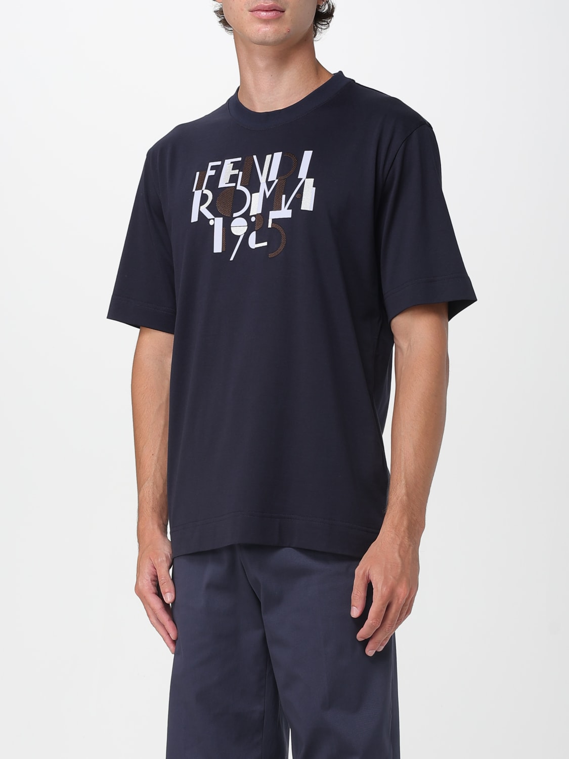 FENDI 티셔츠: 티셔츠 남성 Fendi, 블루 - Img 4