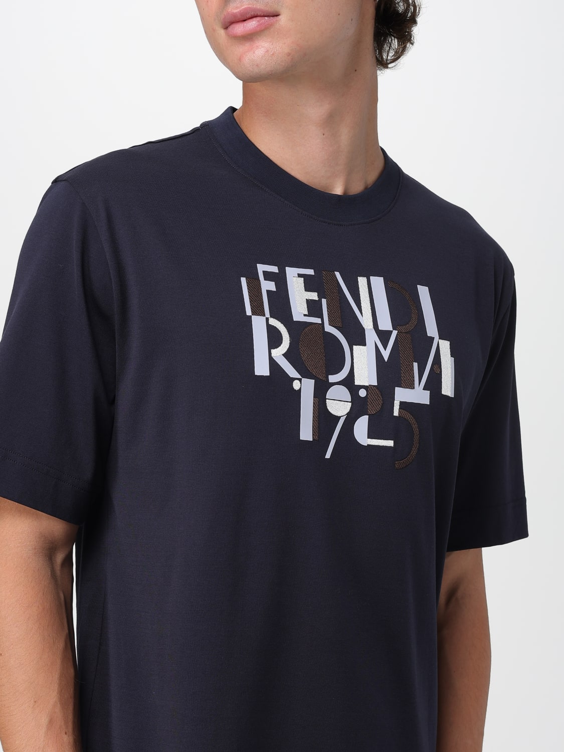 FENDI 티셔츠: 티셔츠 남성 Fendi, 블루 - Img 5