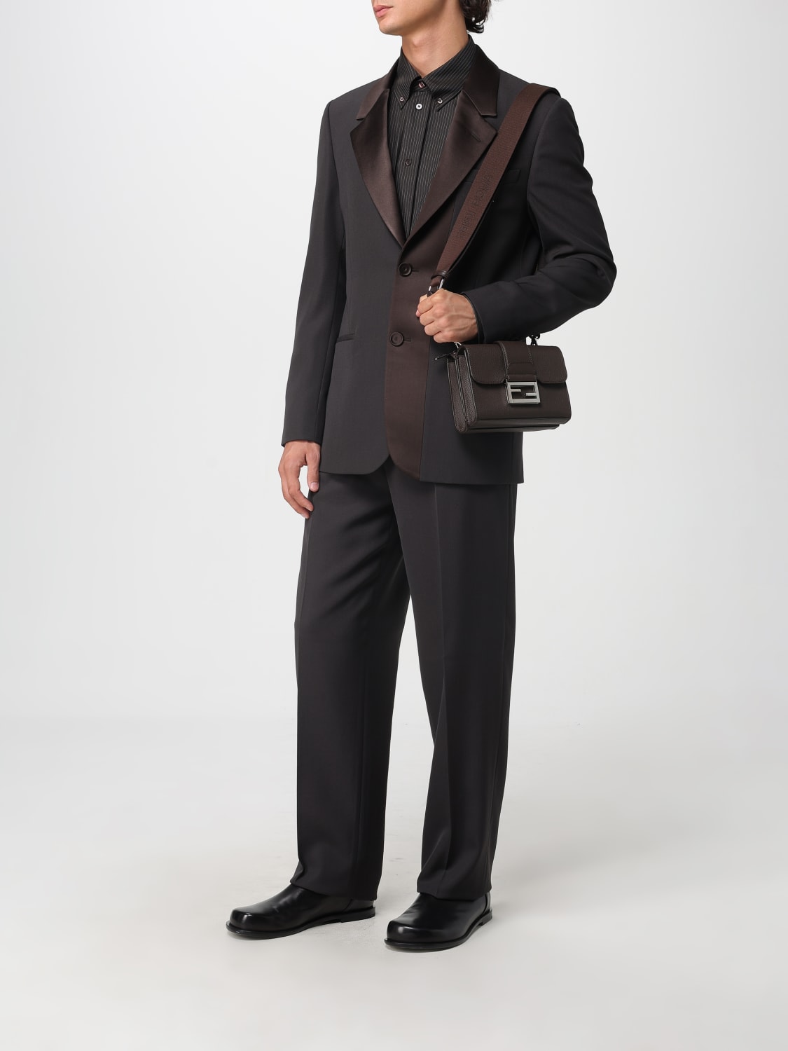 FENDI UMHÄNGETASCHE: Tasche herren Fendi, Braun - Img 2