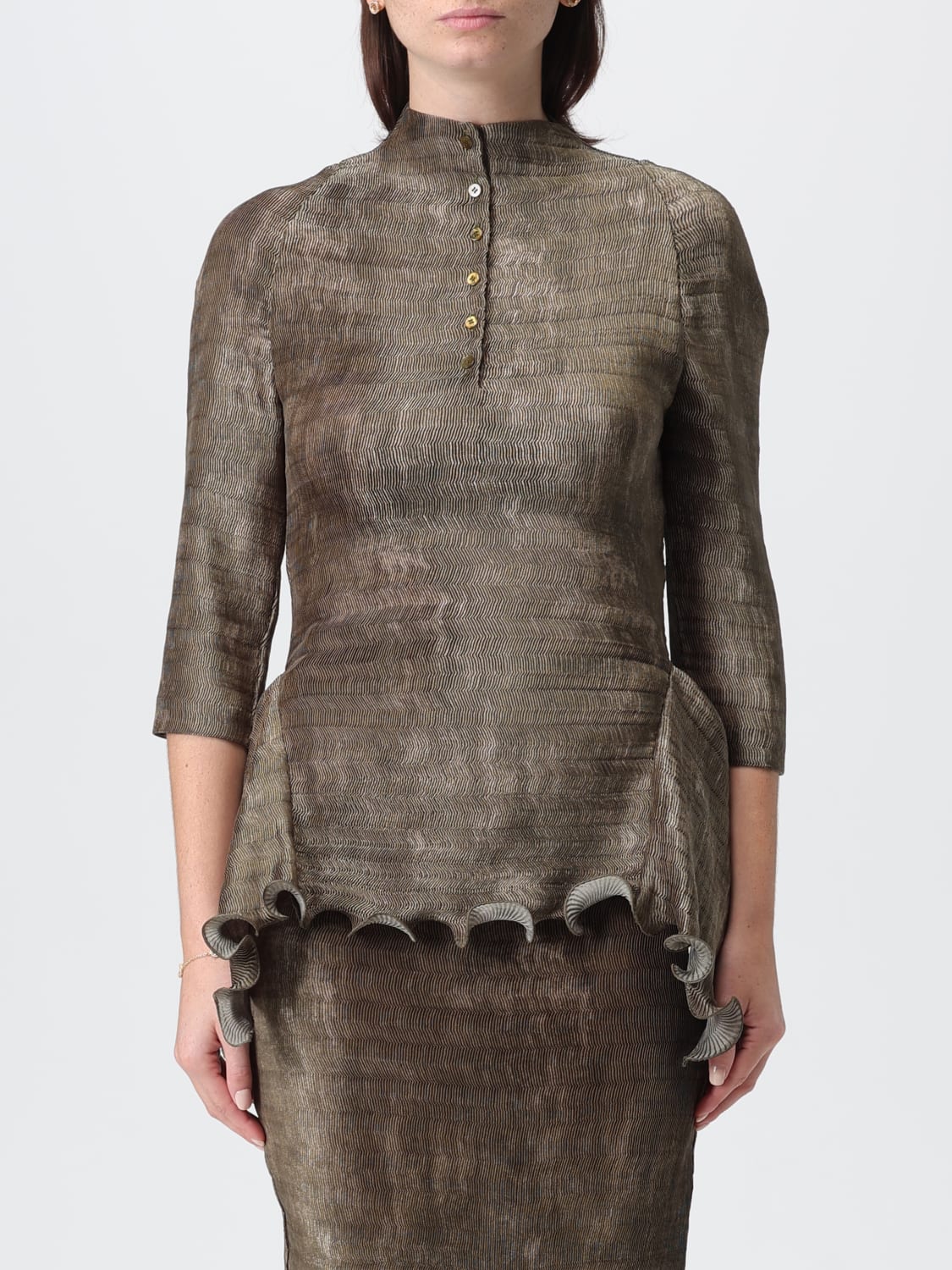 FENDI TOP: Top damen Fendi, Olive - Img 1