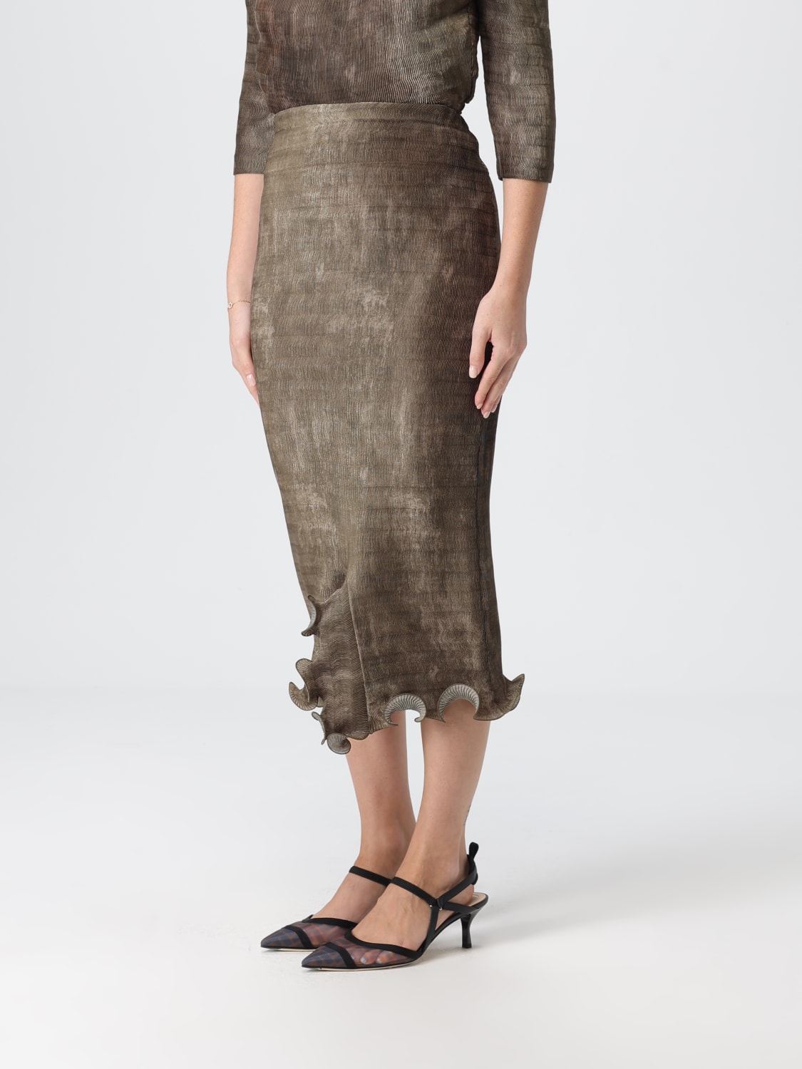 FENDI FALDA: Falda mujer Fendi, Oliva - Img 4