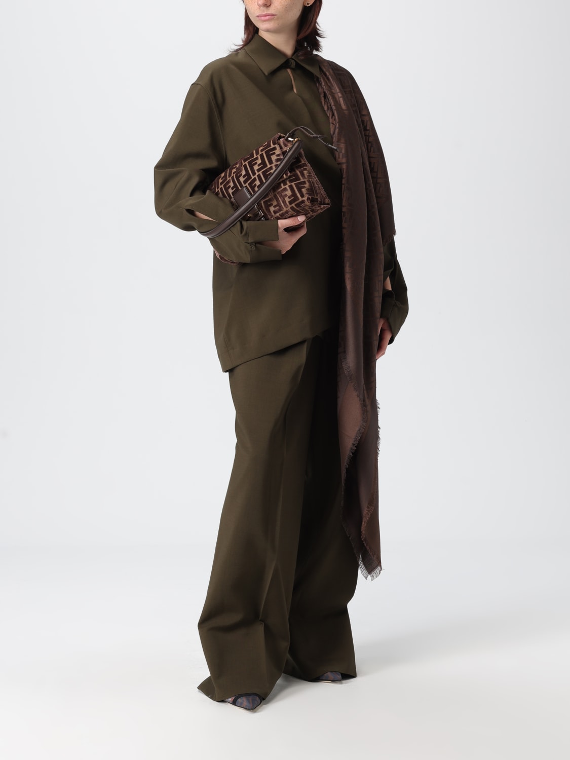 FENDI HEMDBLUSE: Hemdbluse damen Fendi, Olive - Img 2