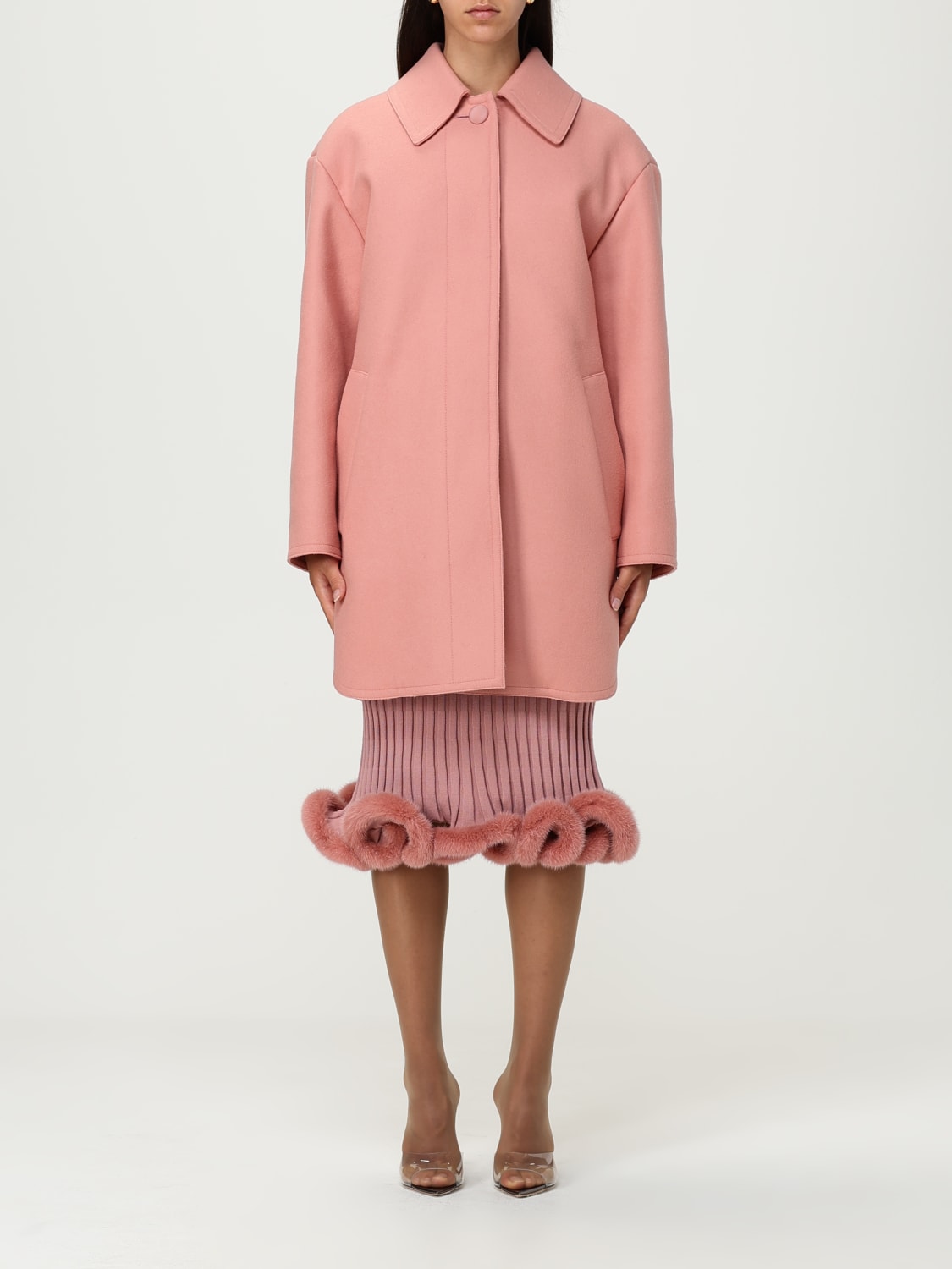 FENDI ABRIGO: Abrigo mujer Fendi, Rosa - Img 1