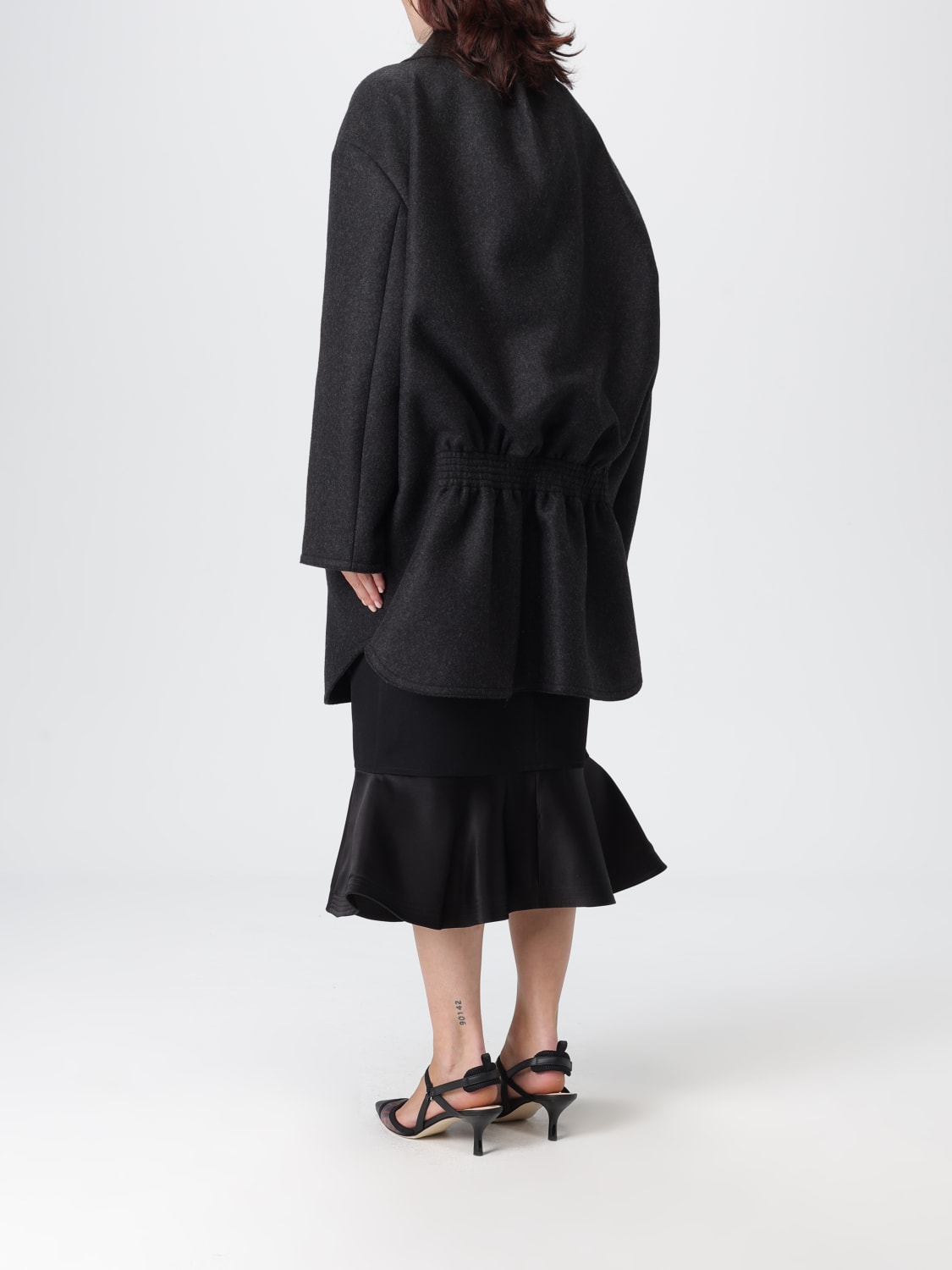 FENDI COAT: Coat woman Fendi, Grey - Img 3