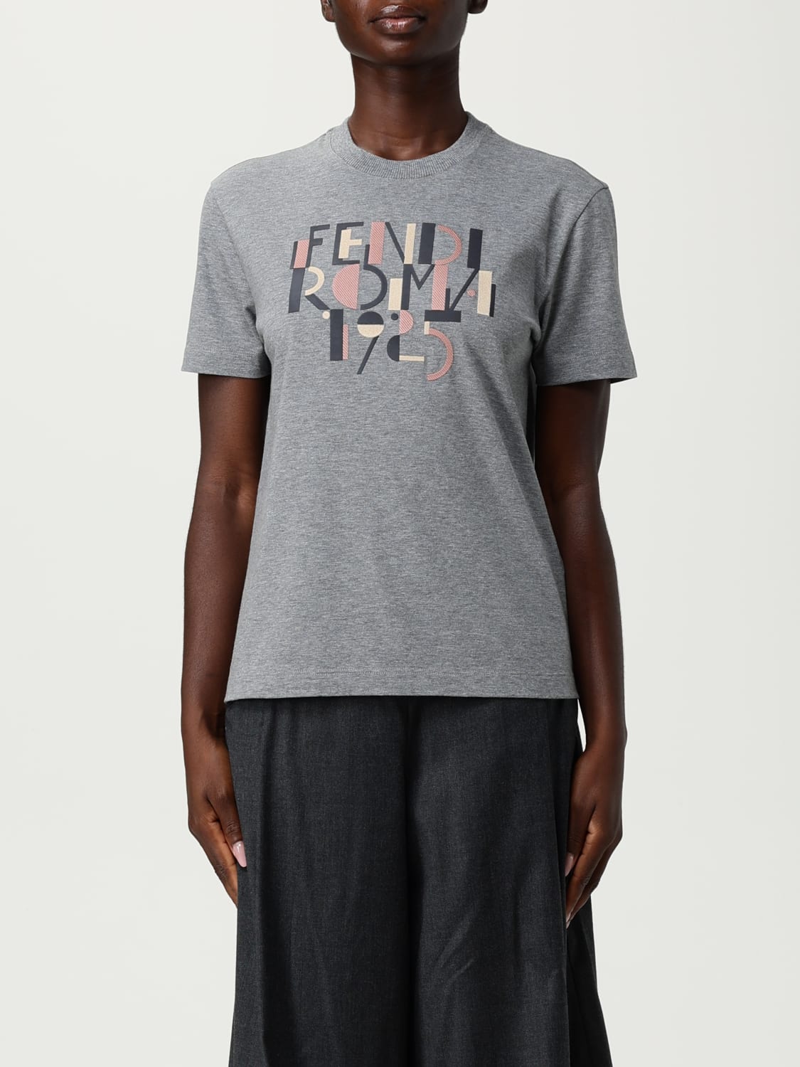 FENDI T-SHIRT: T-shirt woman Fendi, Grey - Img 1