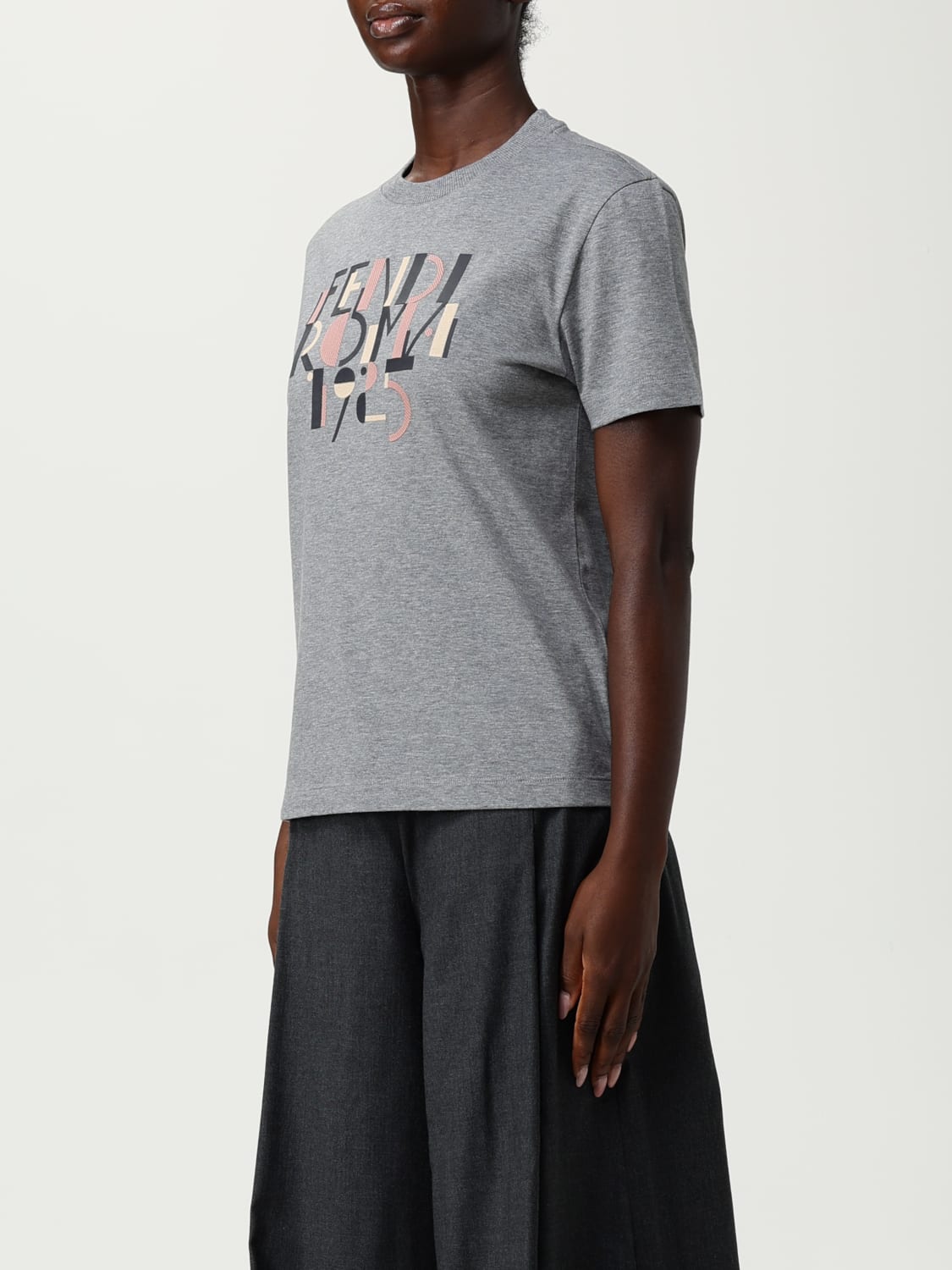 FENDI T-SHIRT: T-shirt woman Fendi, Grey - Img 4