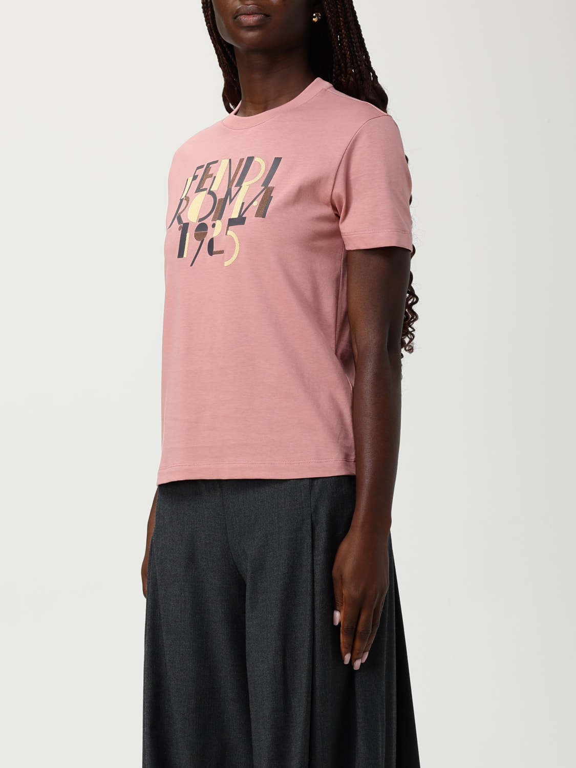 FENDI CAMISETA: Camiseta mujer Fendi, Rosa - Img 4