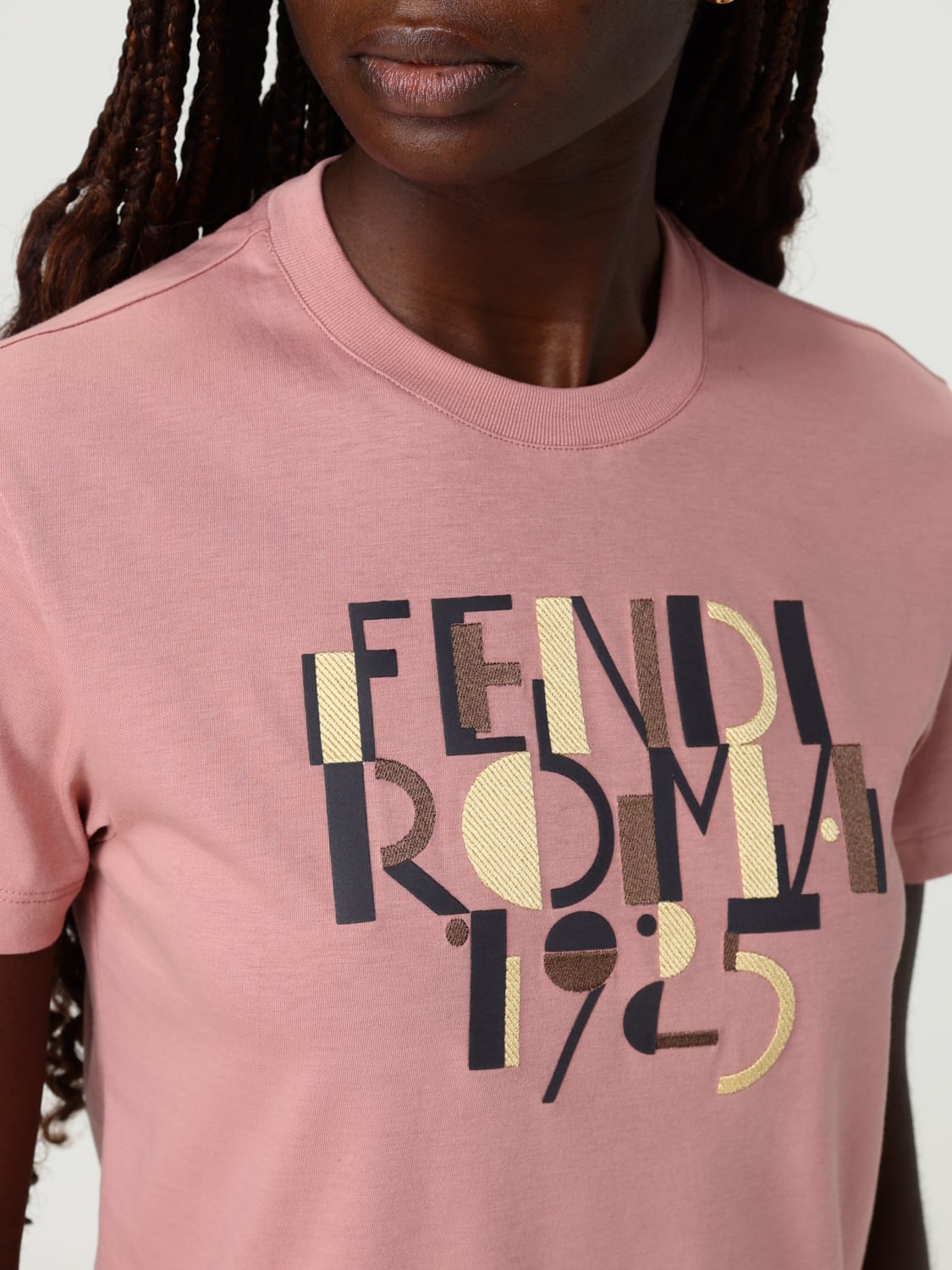 FENDI CAMISETA: Camiseta mujer Fendi, Rosa - Img 5