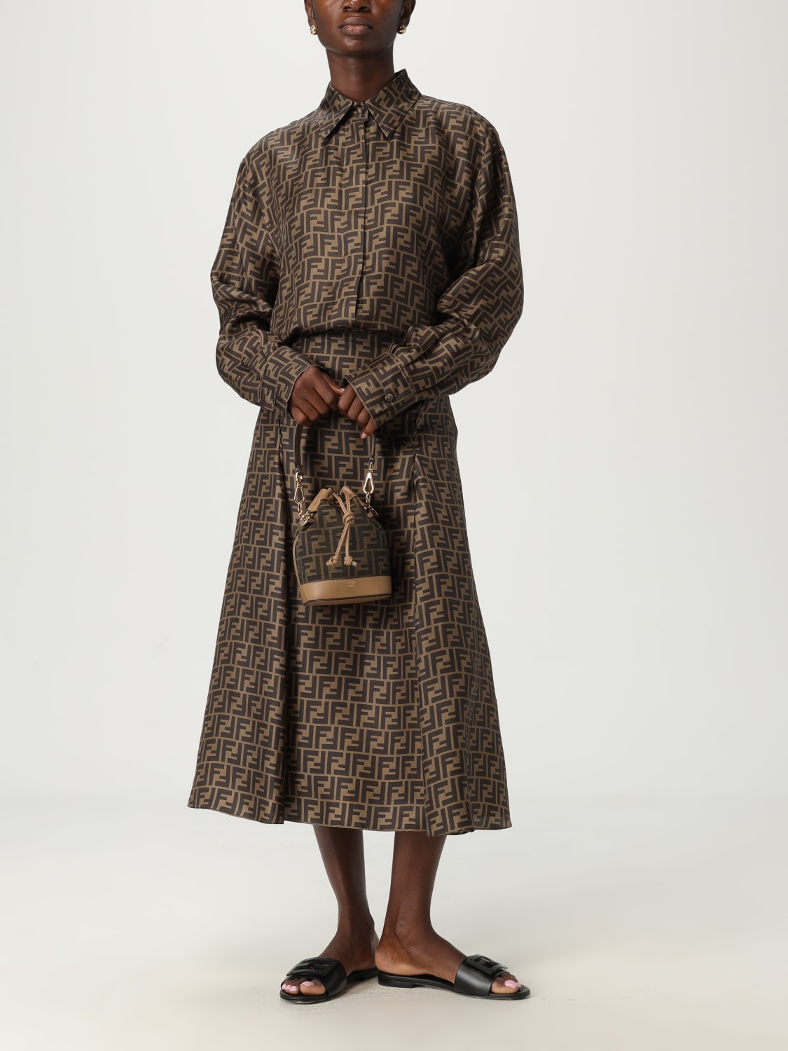 FENDI SKIRT: Skirt woman Fendi, Dove Grey - Img 2