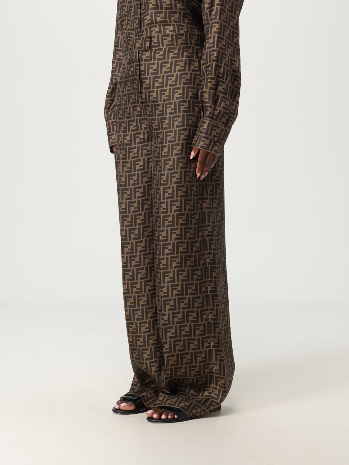 FENDI HOSE: Hose damen Fendi, Tabak - Img 4