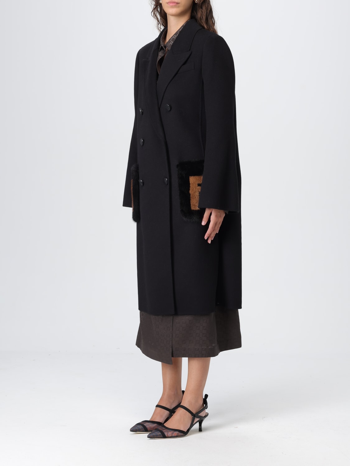 FENDI MANTEL: Mantel damen Fendi, Schwarz - Img 3