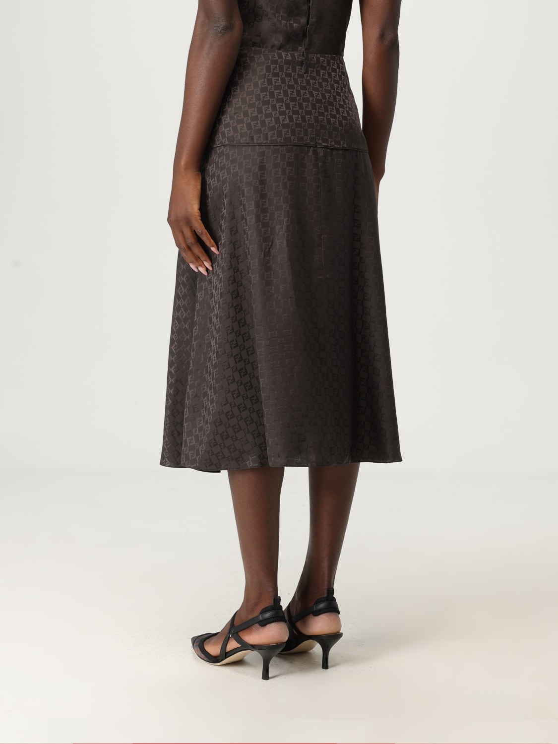 FENDI ROCK: Rock damen Fendi, Braun - Img 3