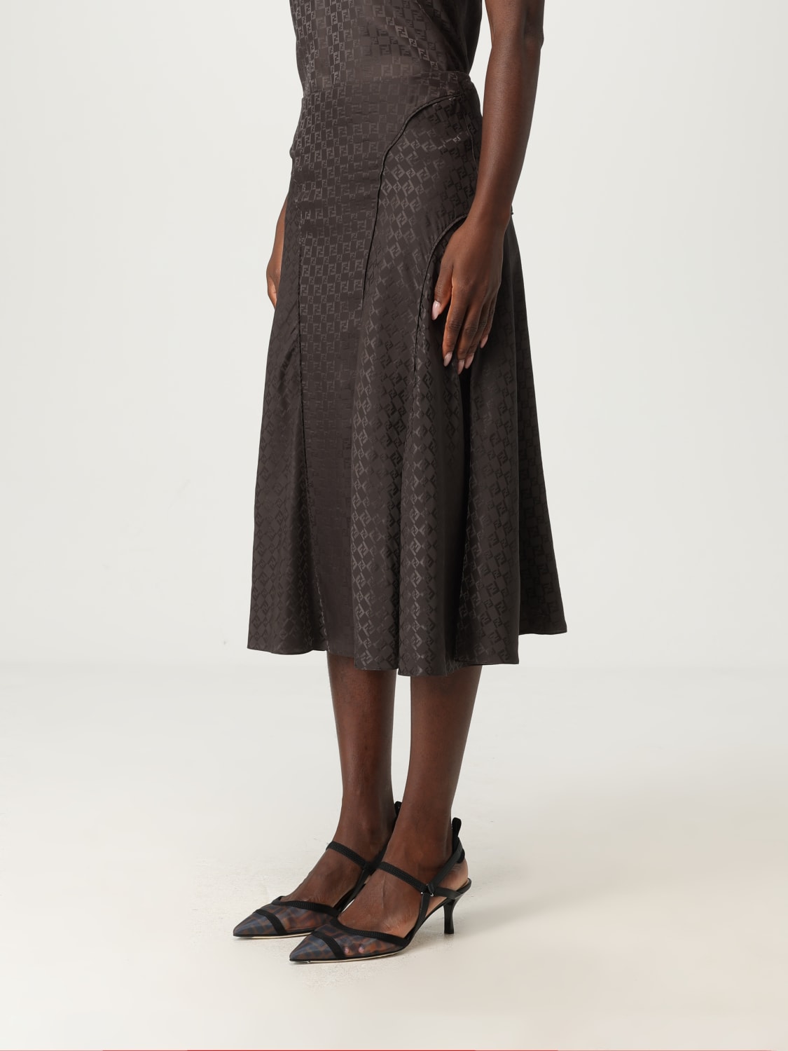 FENDI ROCK: Rock damen Fendi, Braun - Img 4