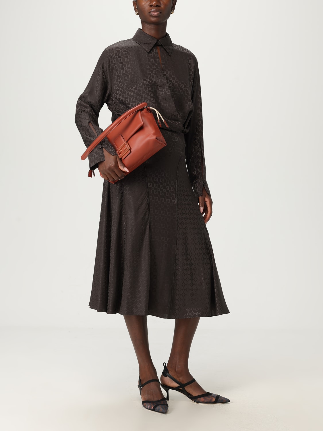 FENDI CAMISA: Camisa mujer Fendi, Marrón - Img 2