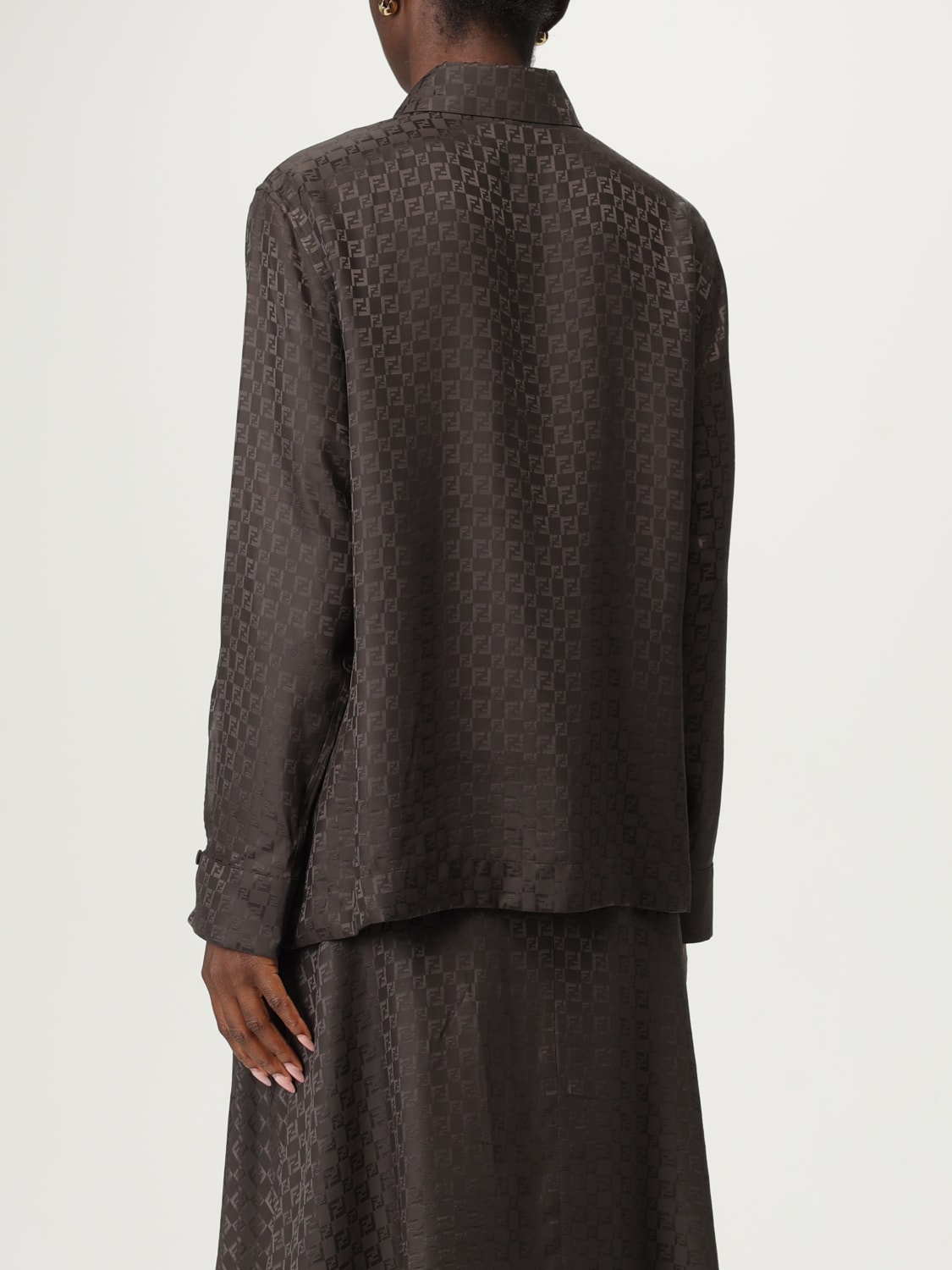 FENDI CAMISA: Camisa mujer Fendi, Marrón - Img 3