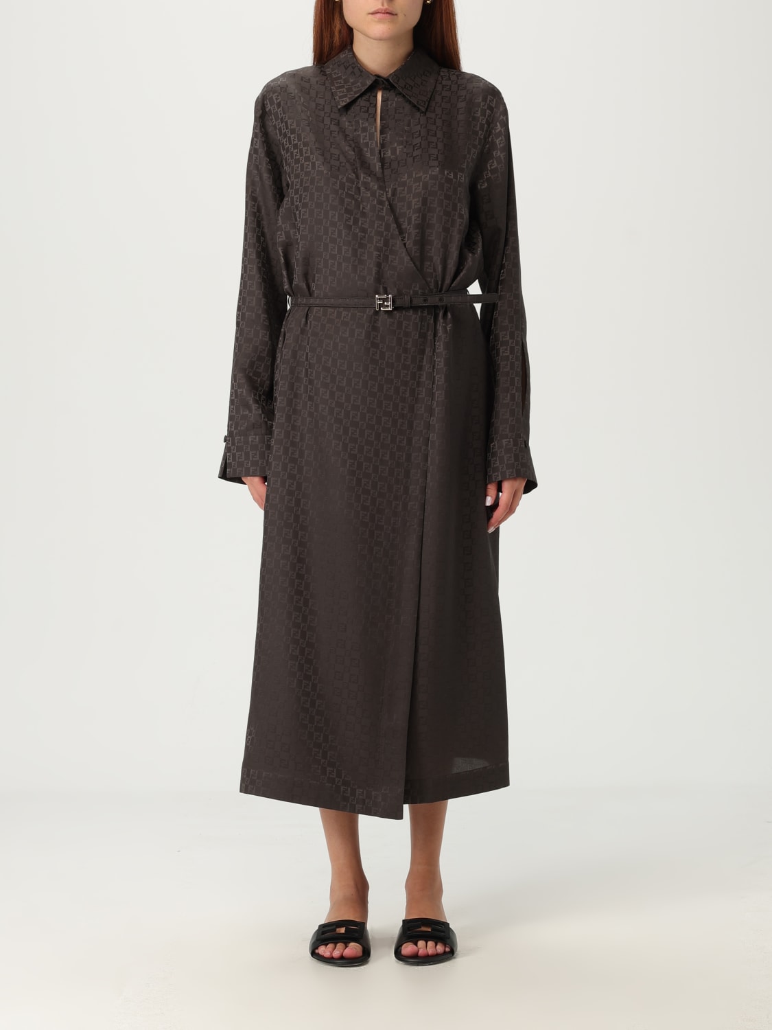 FENDI DRESS: Dress woman Fendi, Brown - Img 1
