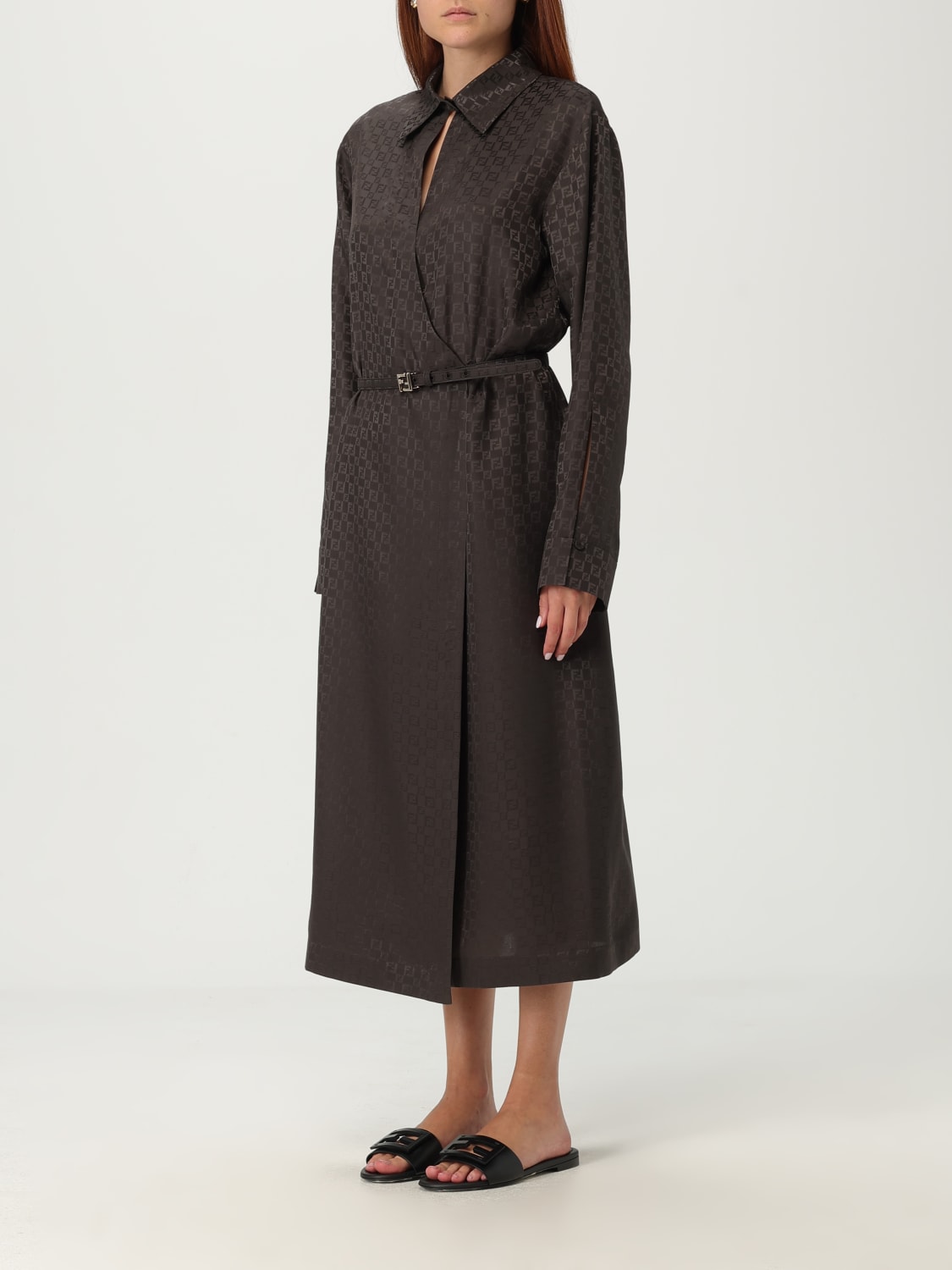 FENDI DRESS: Dress woman Fendi, Brown - Img 4