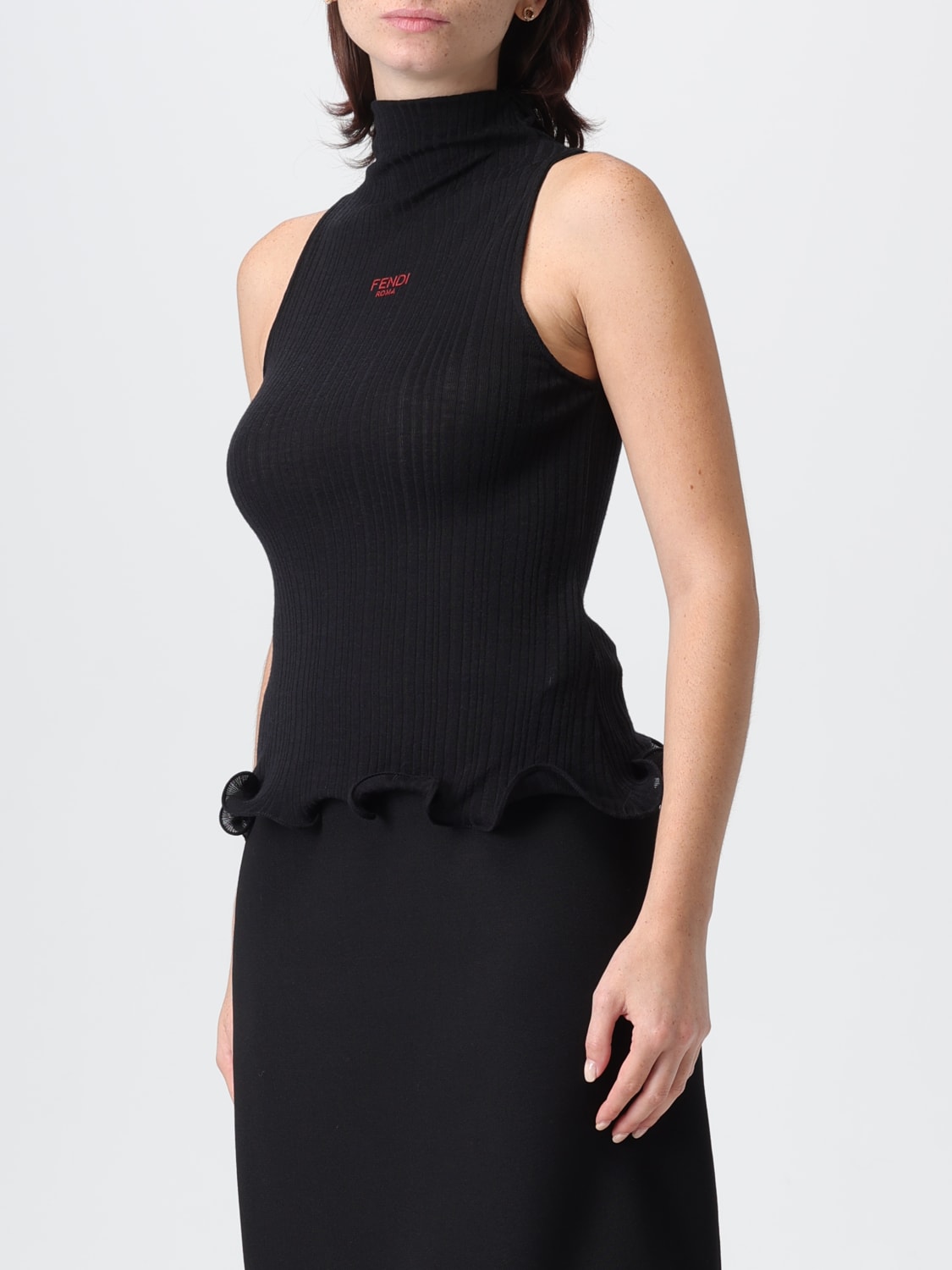 FENDI TOP: Pullover damen Fendi, Schwarz - Img 4