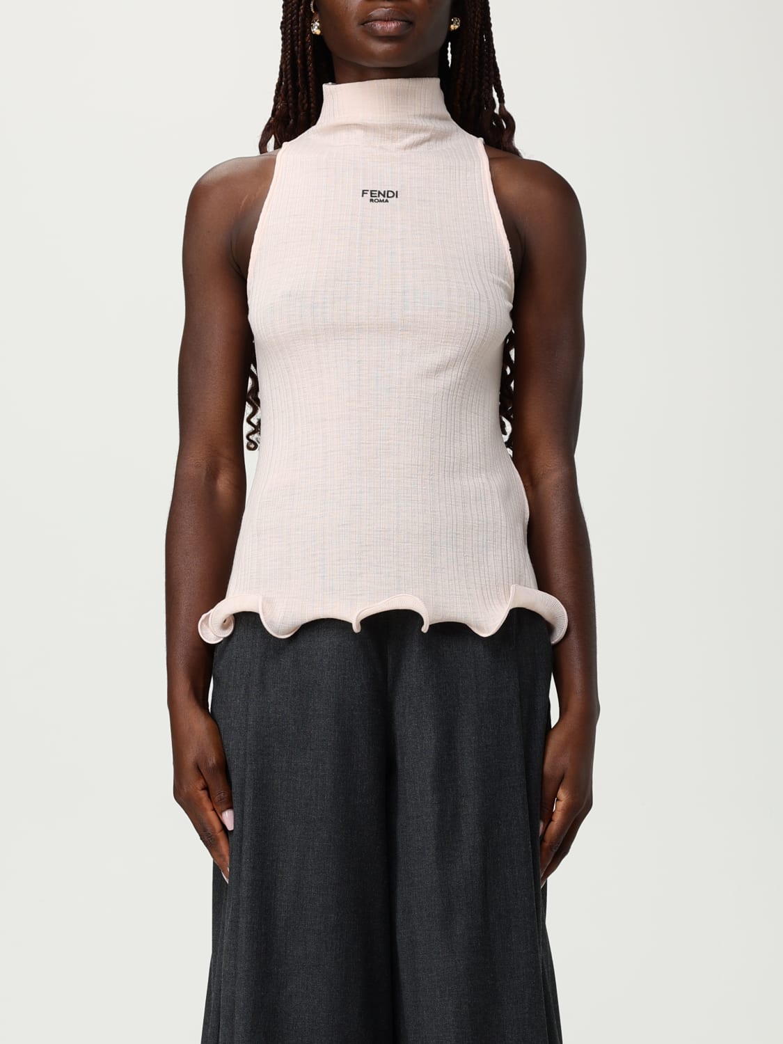 FENDI 上衣: 毛衣 女士 Fendi, 粉色 - Img 1