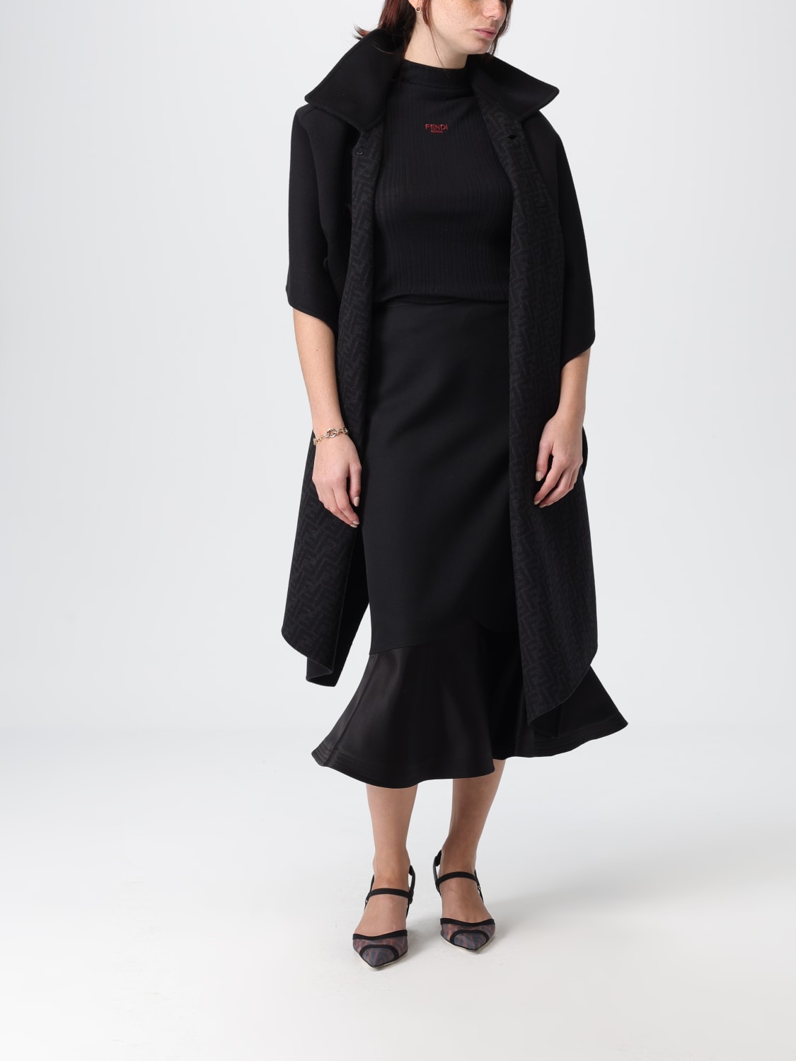 FENDI COAT: Cape woman Fendi, Black - Img 2