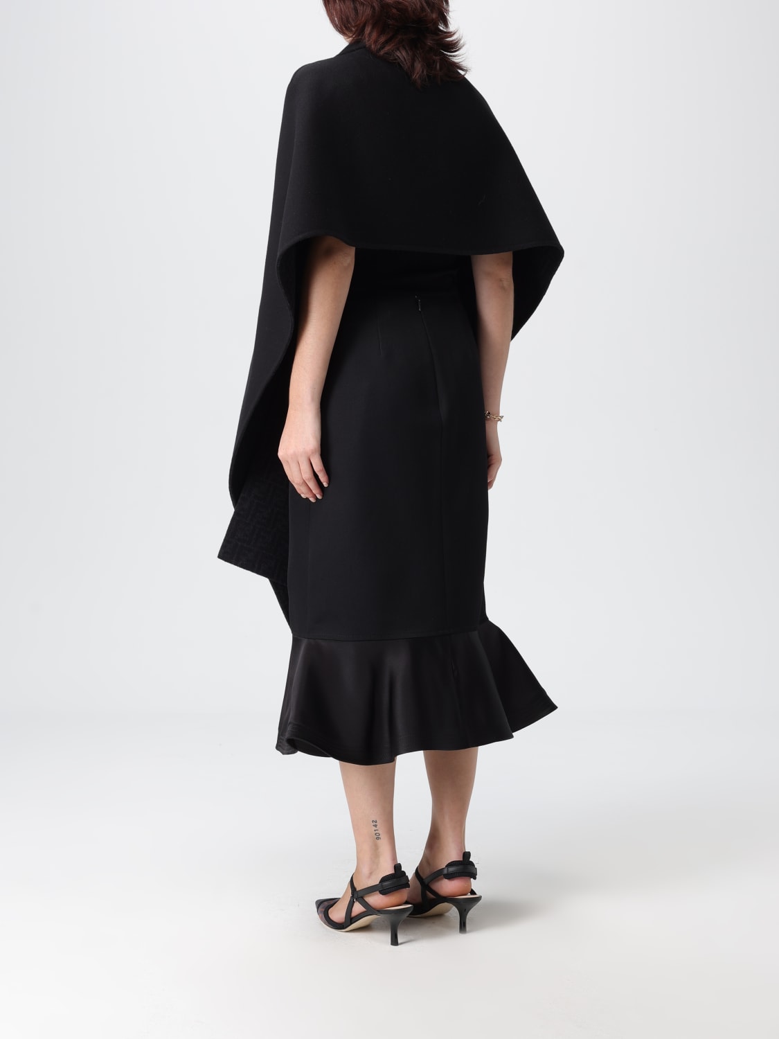 FENDI COAT: Cape woman Fendi, Black - Img 3