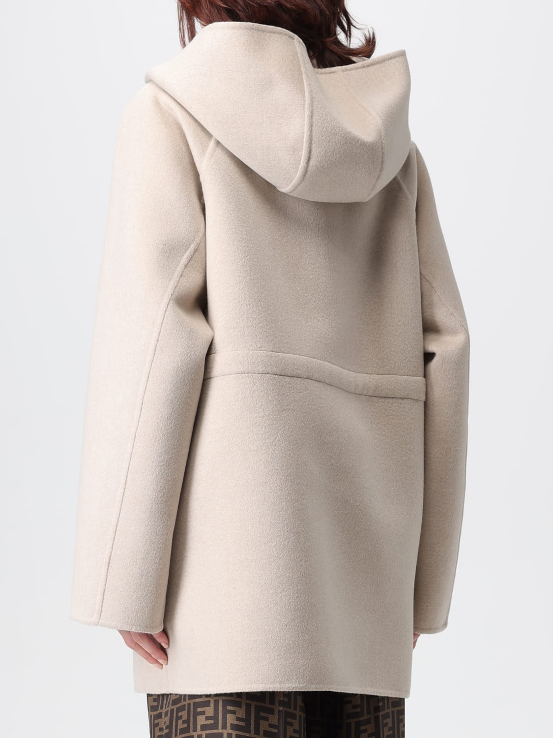 FENDI COAT: Coat woman Fendi, Grey - Img 3
