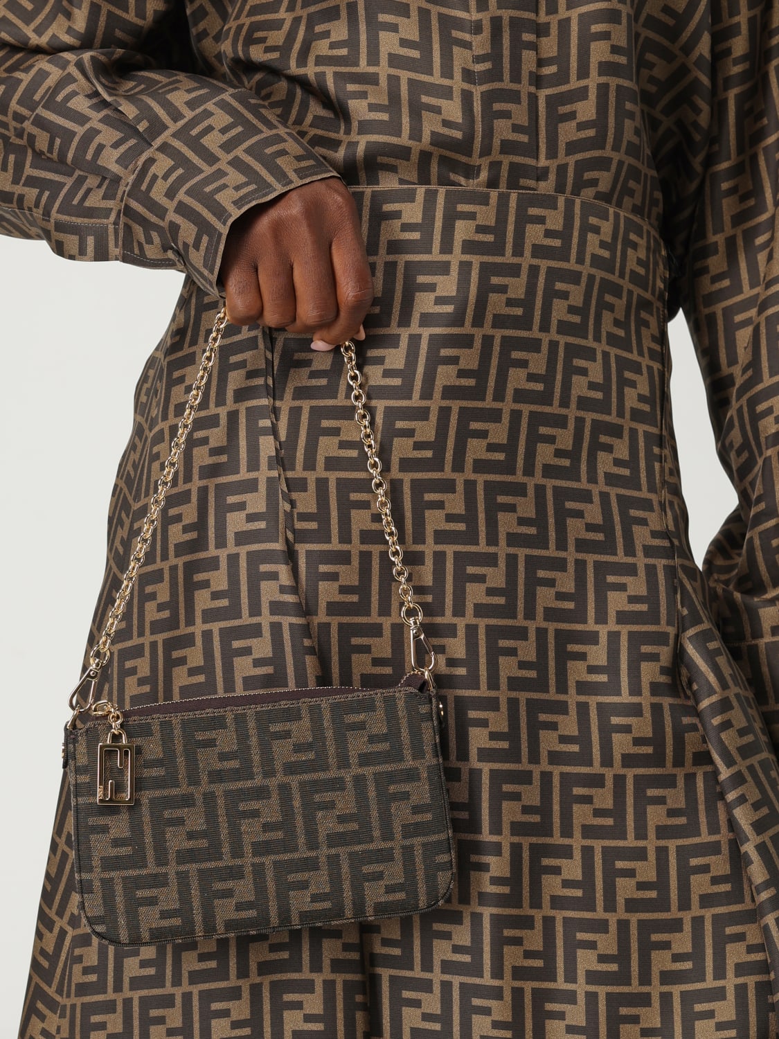 FENDI MINI BAG: Shoulder bag woman Fendi, Brown - Img 2