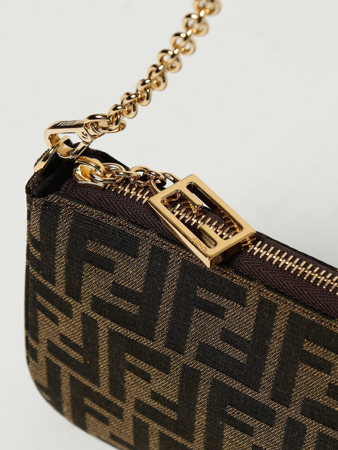 FENDI MINI BAG: Shoulder bag woman Fendi, Brown - Img 4