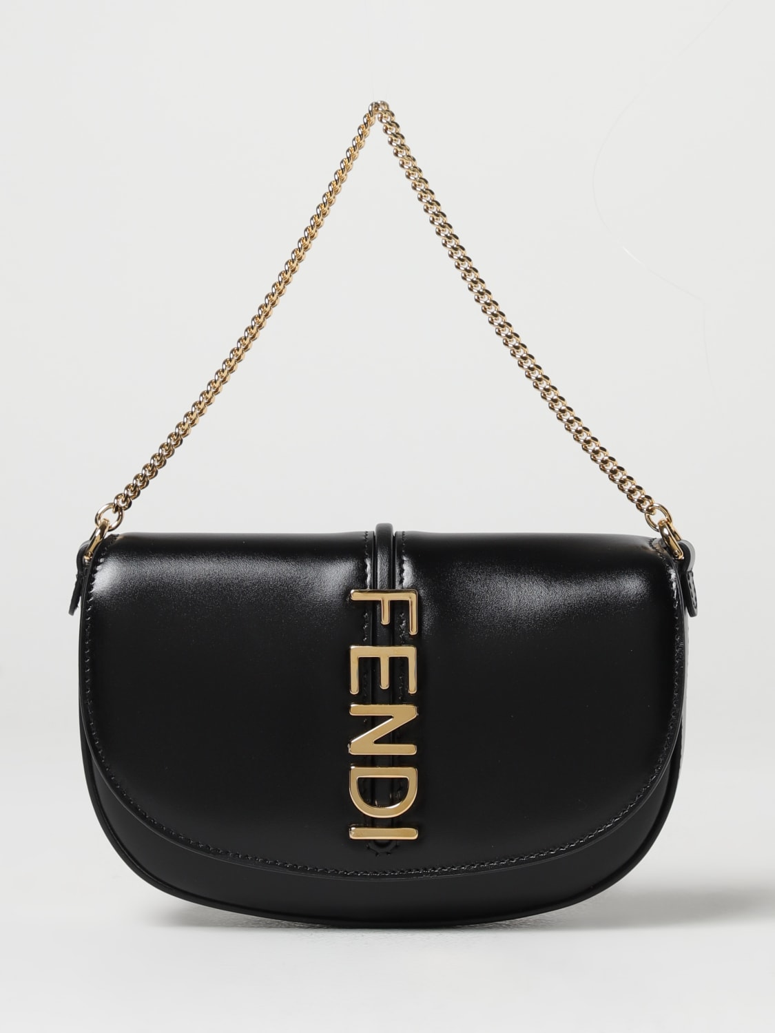 FENDI BORSA MINI: Wallet on Chain Fendigraphy Fendi in pelle , Nero - Img 1