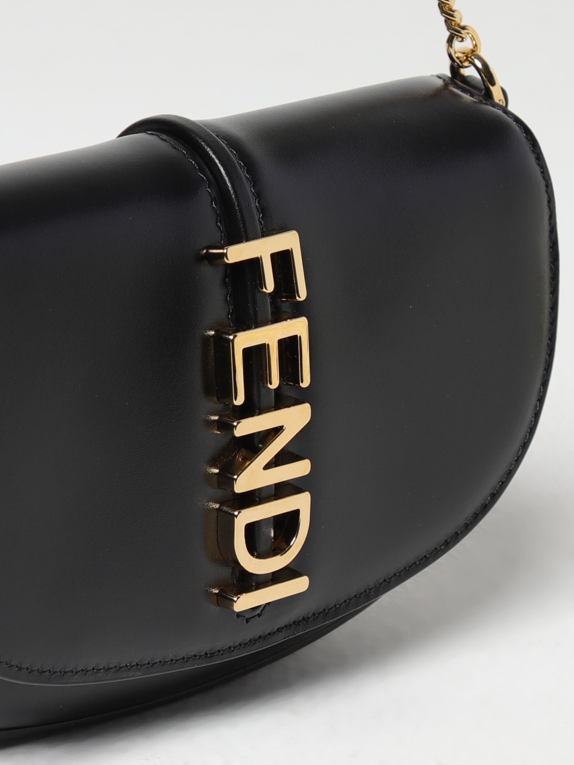 FENDI BORSA MINI: Wallet on Chain Fendigraphy Fendi in pelle , Nero - Img 4