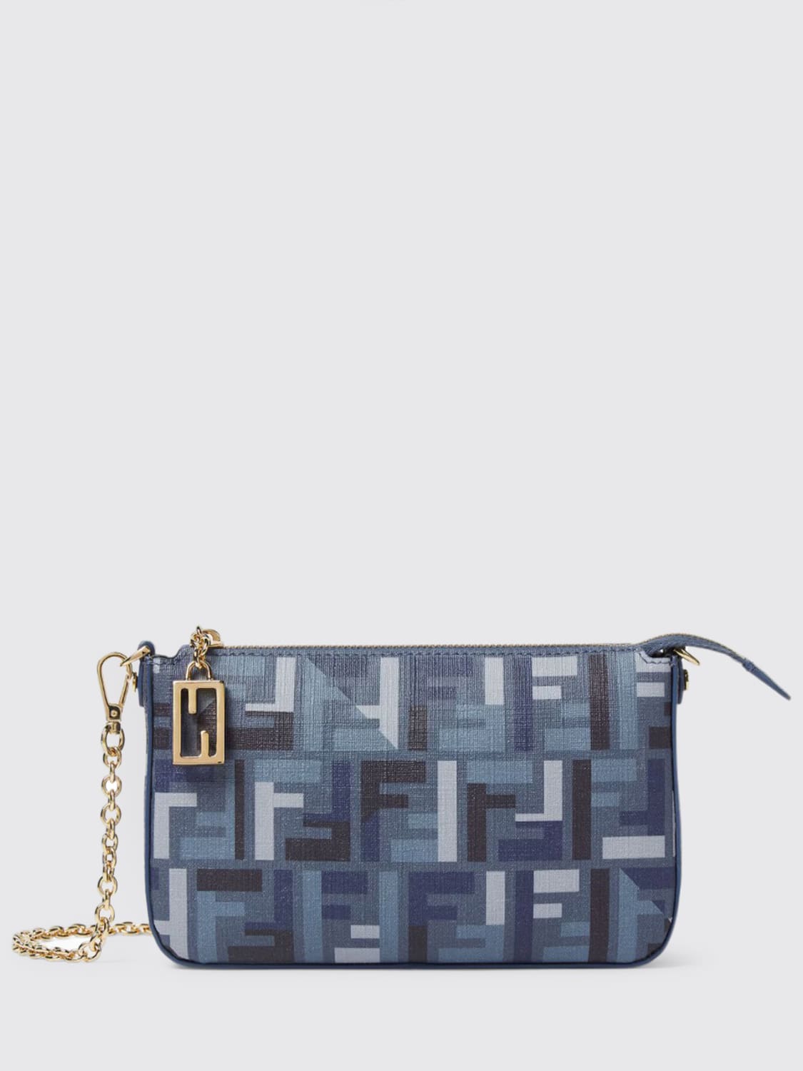 FENDI MINI SAC: Sac porté épaule femme Fendi, Bleu - Img 1