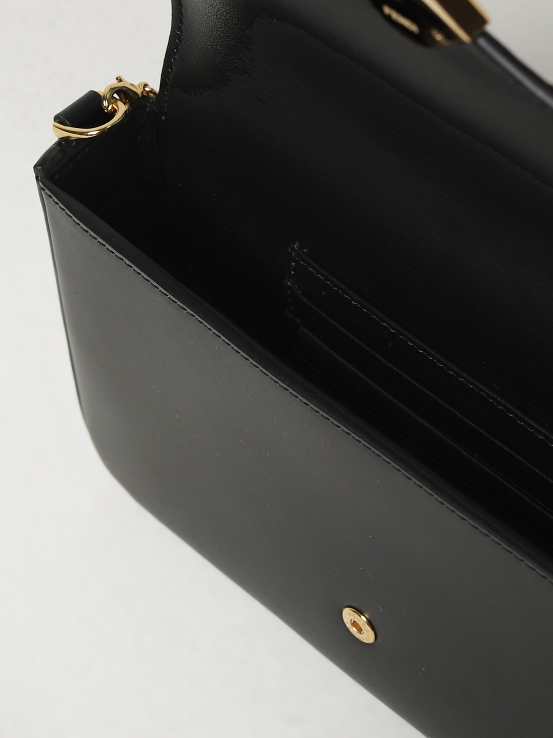 FENDI PORTAFOGLIO: Wallet On Chain FF Diamonds Fendi in pelle , Caffe - Img 5