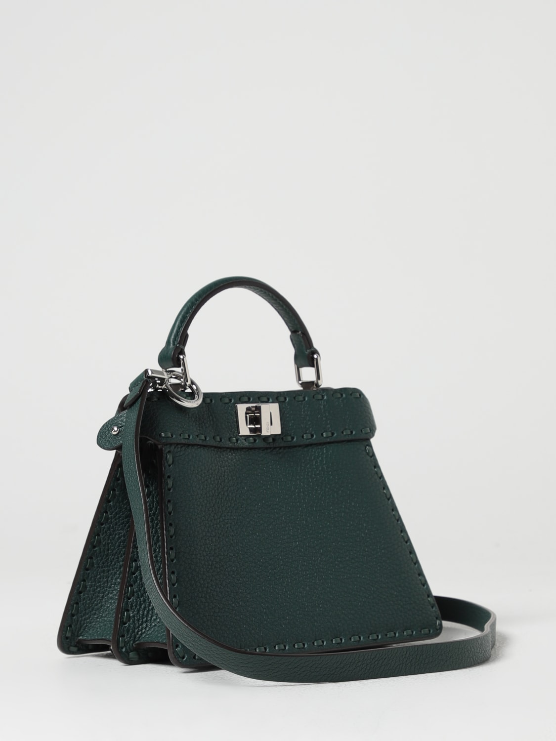 FENDI MINI BAG: Shoulder bag woman Fendi, Green - Img 3