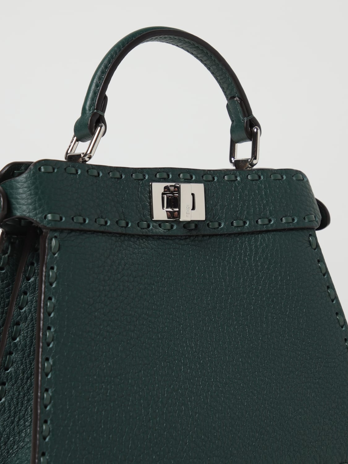 FENDI MINI BAG: Shoulder bag woman Fendi, Green - Img 4