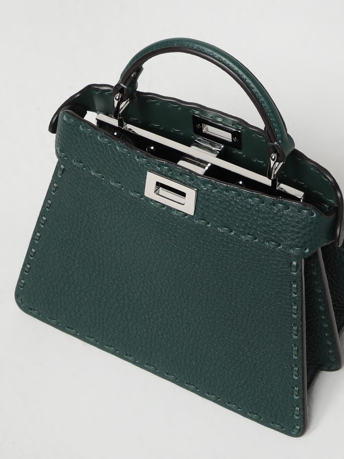 FENDI MINI BAG: Shoulder bag woman Fendi, Green - Img 5