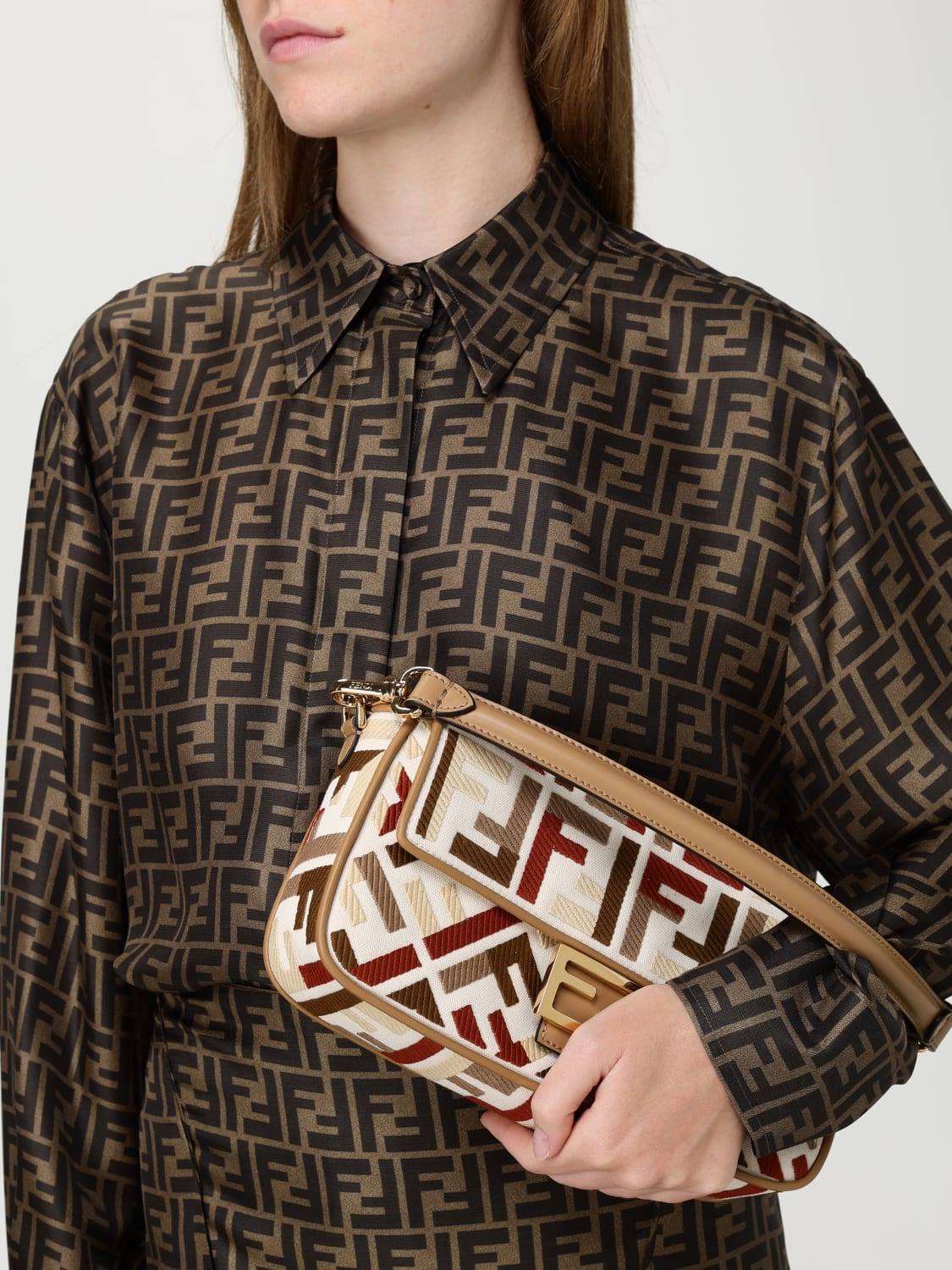 FENDI SAC PORTÉ ÉPAULE: Sac porté épaule femme Fendi, Beige - Img 2