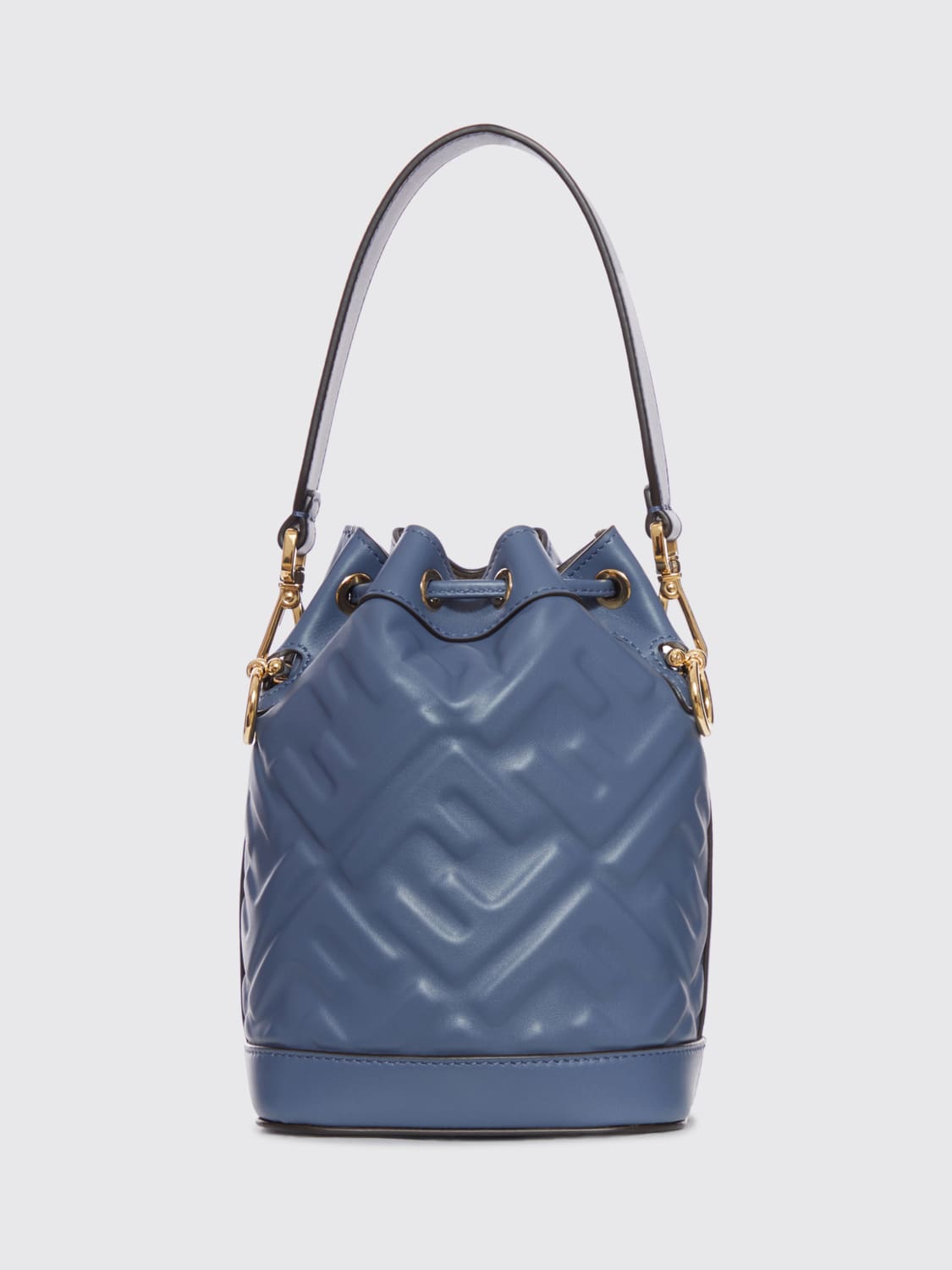 FENDI BORSA A MANO: Borsa Mon Tresor Fendi in pelle con monogram FF embossed , Blue - Img 2
