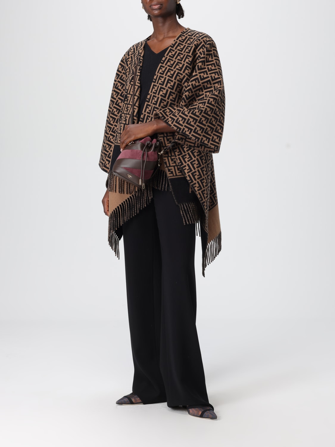 FENDI MINI BAG: Shoulder bag woman Fendi, Brown - Img 2