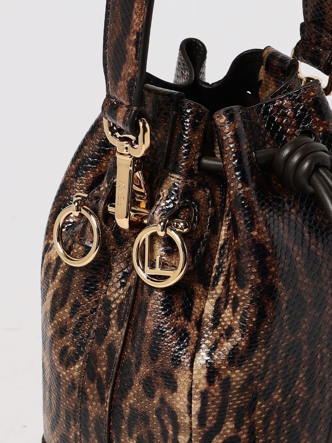 FENDI MINI BAG: Shoulder bag woman Fendi, Tobacco - Img 4