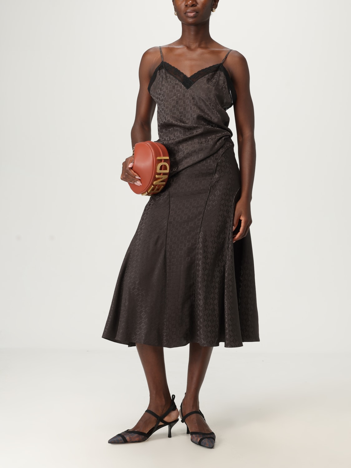 FENDI 迷你包: 肩包 女士 Fendi, 黄棕色 - Img 2