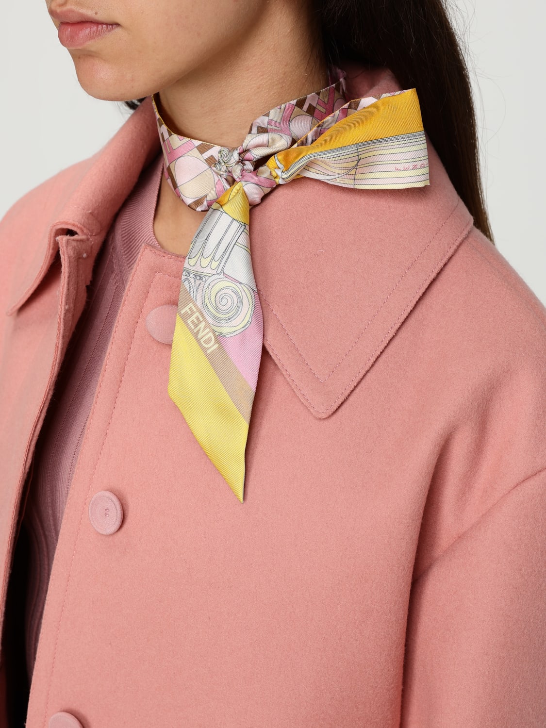 FENDI NECK SCARF: Scarf woman Fendi, Pink - Img 2