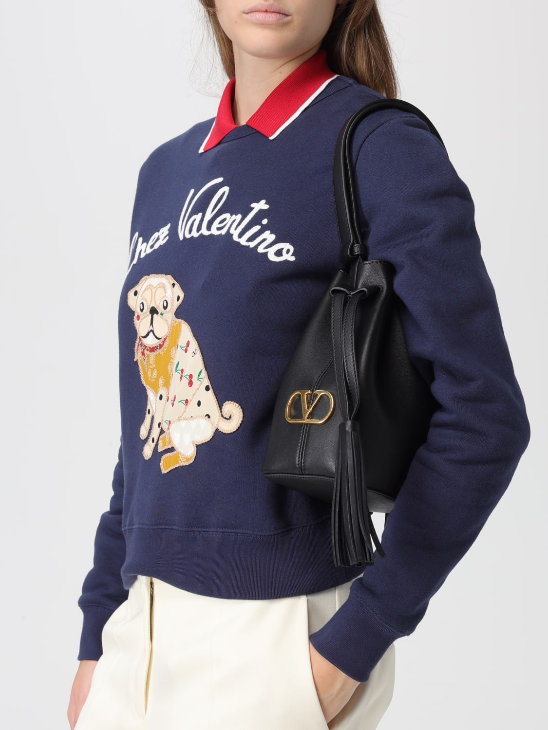 VALENTINO GARAVANI BORSA MINI: Borsa VLogo Signature Valentino Garavani in pelle , Nero - Img 2